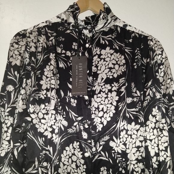 NWT HUNTER BELL NYC Crosby Floral Silk Dress - Picture 6 of 13